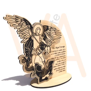 Vetor para CNC Laser - Totem Oração Arcanjo São Miguel - em MDF 03mm