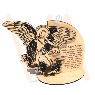 Vetor para CNC Laser - Totem Oração Arcanjo São Miguel - em MDF 03mm - Imagem 2