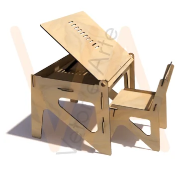 Vetor para CNC Laser - Mesa de Estudo e Cadeira