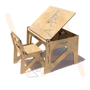 Vetor para CNC Laser - Mesa de Estudo e Cadeira