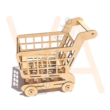 Vetor para CNC Laser - Carrinho de Compras Infantil - em MDF 06mm - Imagem 2