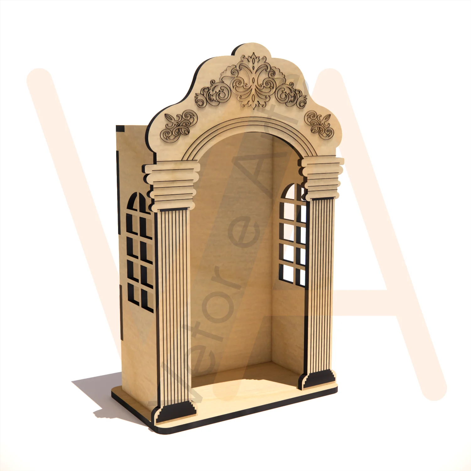 Vetor para CNC Laser - Capela – Mini - em MDF 03mm - Imagem 3
