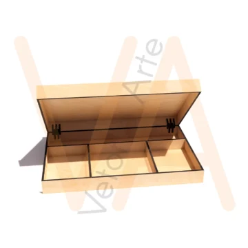 Vetor para CNC Laser - Caixa Articulada com Divisorias - em MDF 03mm - Imagem 2