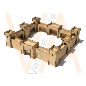 Vetor para CNC Laser - Castelo Medieval, Modular - em MDF 03mm