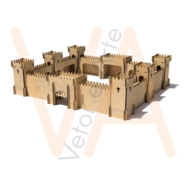 Vetor para CNC Laser - Castelo Medieval, Modular - em MDF 03mm - Imagem 2