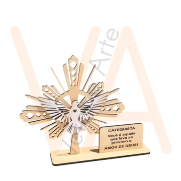Vetor para CNC Laser - Lembrança Catequese Espirito Santo - em MDF 03mm - Imagem 2