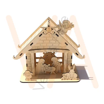 Vetor para CNC Laser - Presépio em Camadas - em MDF 03mm