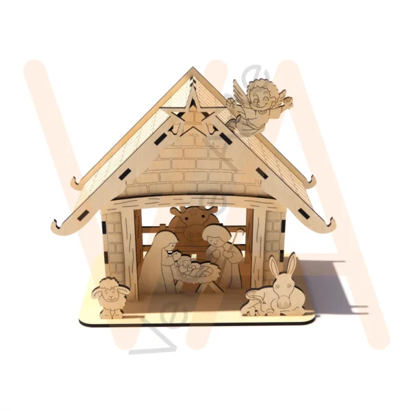 Vetor para CNC Laser - Presépio em Camadas - em MDF 03mm