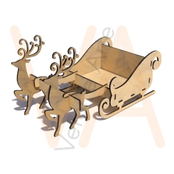 Vetor para CNC Laser - Trenó Com Henas - em MDF 03mm