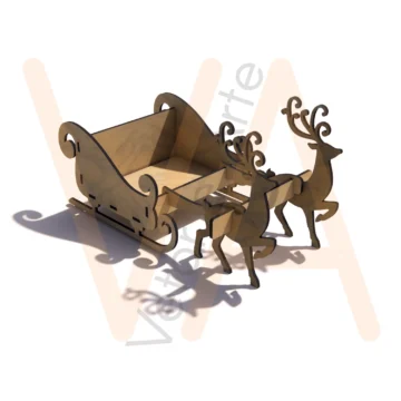 Vetor para CNC Laser - Trenó Com Henas - em MDF 03mm - Imagem 2