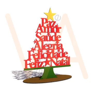 Vetor para CNC Laser - Árvore Desejos de Natal - em MDF 03mm