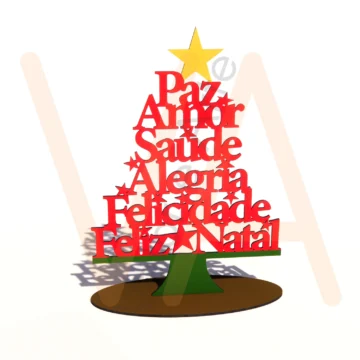Vetor para CNC Laser - Árvore Desejos de Natal - em MDF 03mm - Imagem 2
