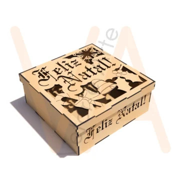 Vetor para CNC Laser - Caixa de Natal - em MDF 03mm