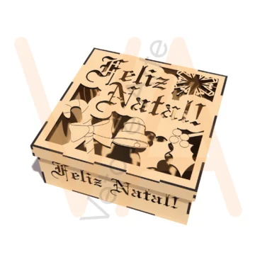 Vetor para CNC Laser - Caixa de Natal - em MDF 03mm - Imagem 2