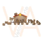 Vetor para CNC Laser - Presépio Infantil