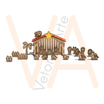 Vetor para CNC Laser - Presépio Infantil