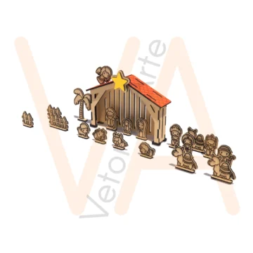 Vetor para CNC Laser - Presépio Infantil
