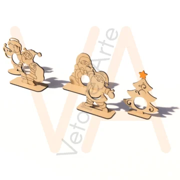 Vetor para CNC Laser - Bombons de Natal