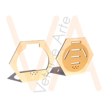 Vetor para CNC Laser - Expositor Medalhas Hexagonal - em MDF 03mm