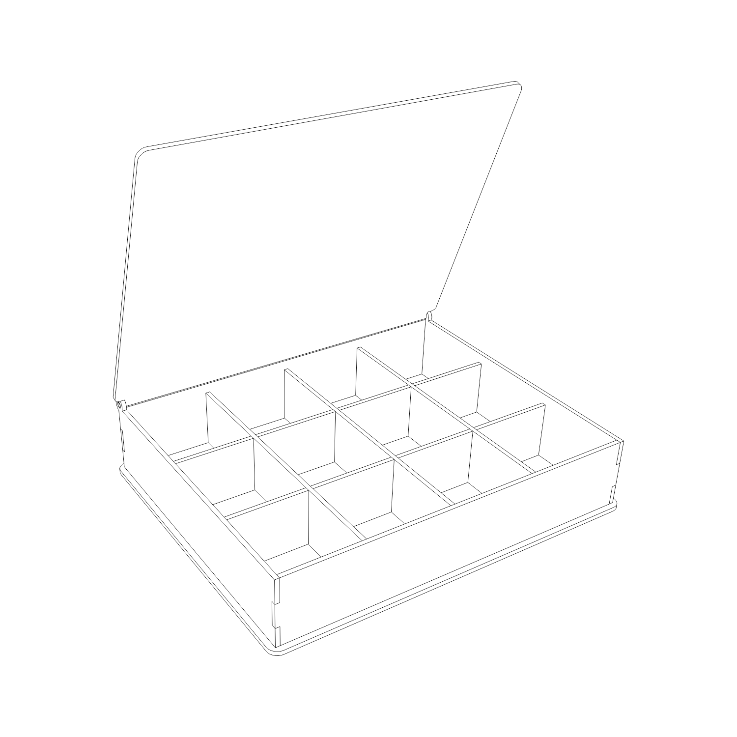 Vetor para CNC Laser - Caixa de Jóias - em MDF 03mm - Imagem 4