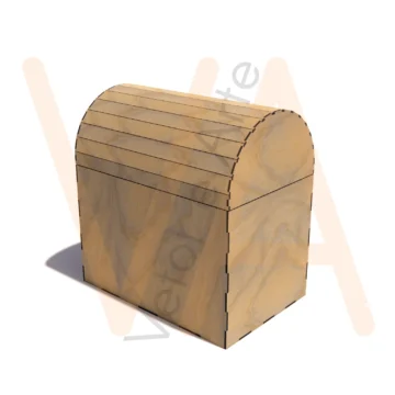 Vetor para CNC Laser - Bau – 200x300x200 - em MDF 03mm - Imagem 2