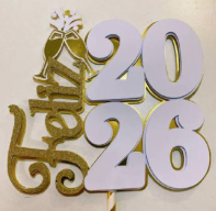 Topo Bolo Feliz 2027 taças