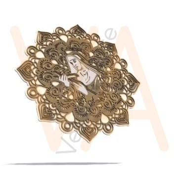 Vetor para CNC Laser - Mandala Santa Rita