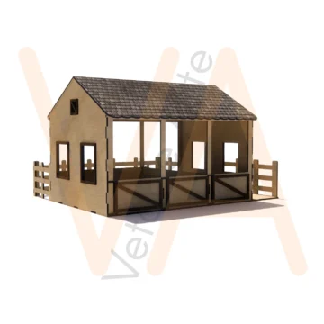 Vetor para CNC Laser - Estábulo Simples - em MDF 03mm