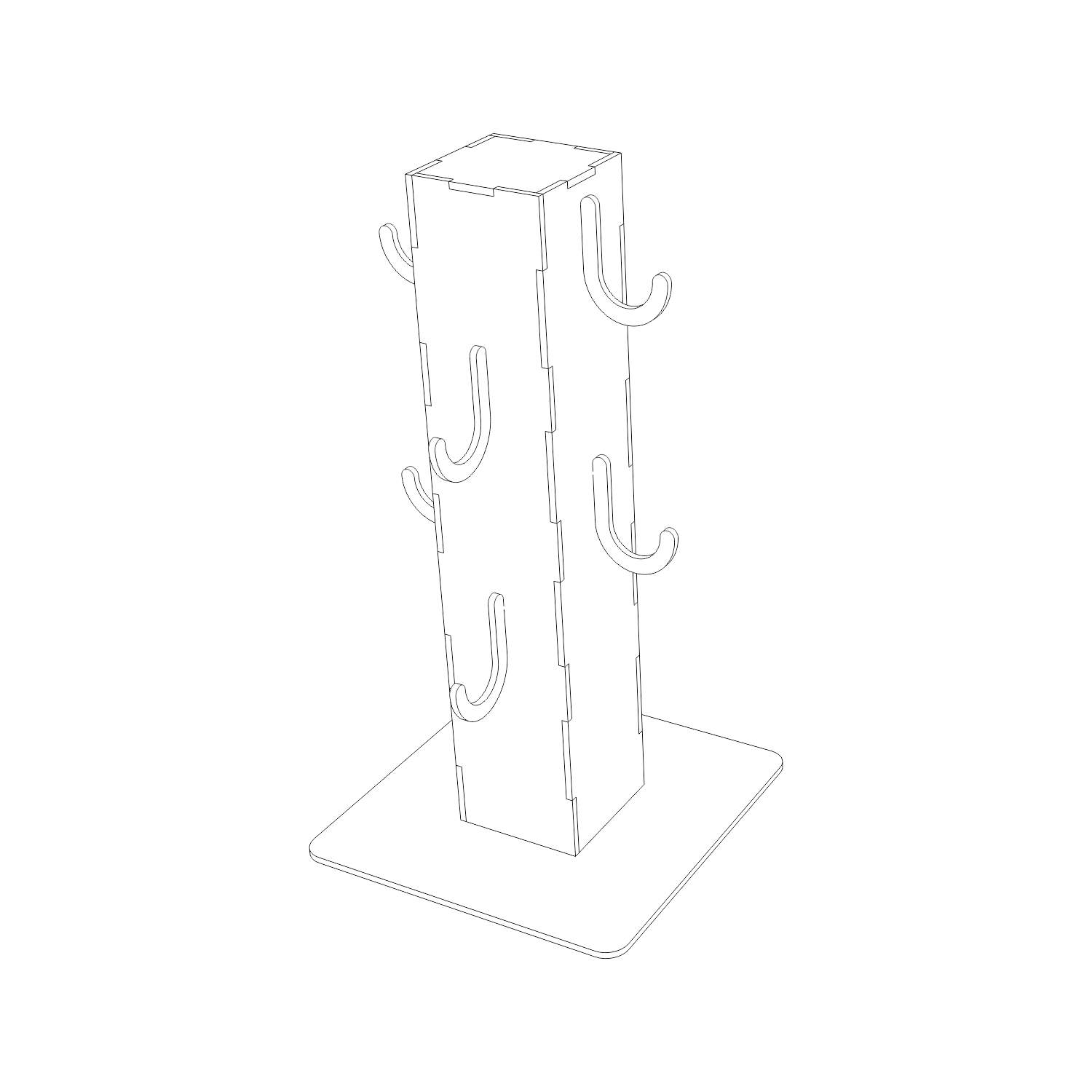 Vetor para CNC Laser - Suporte de Xícaras - em MDF 03mm - Imagem 4