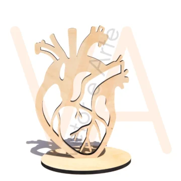 Vetor para CNC Laser - Totem Coração Anatômico - em MDF 03mm - Imagem 2