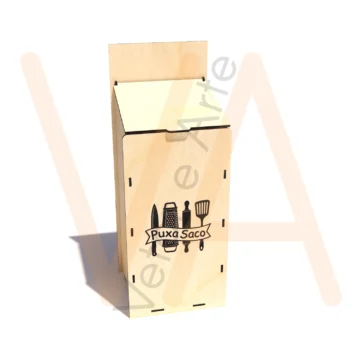 Vetor para CNC Laser - Puxa Saco Simples - em MDF 02,5mm - Imagem 2