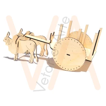 Vetor para CNC Laser - Carro De Boi - em MDF 03mm - Imagem 2