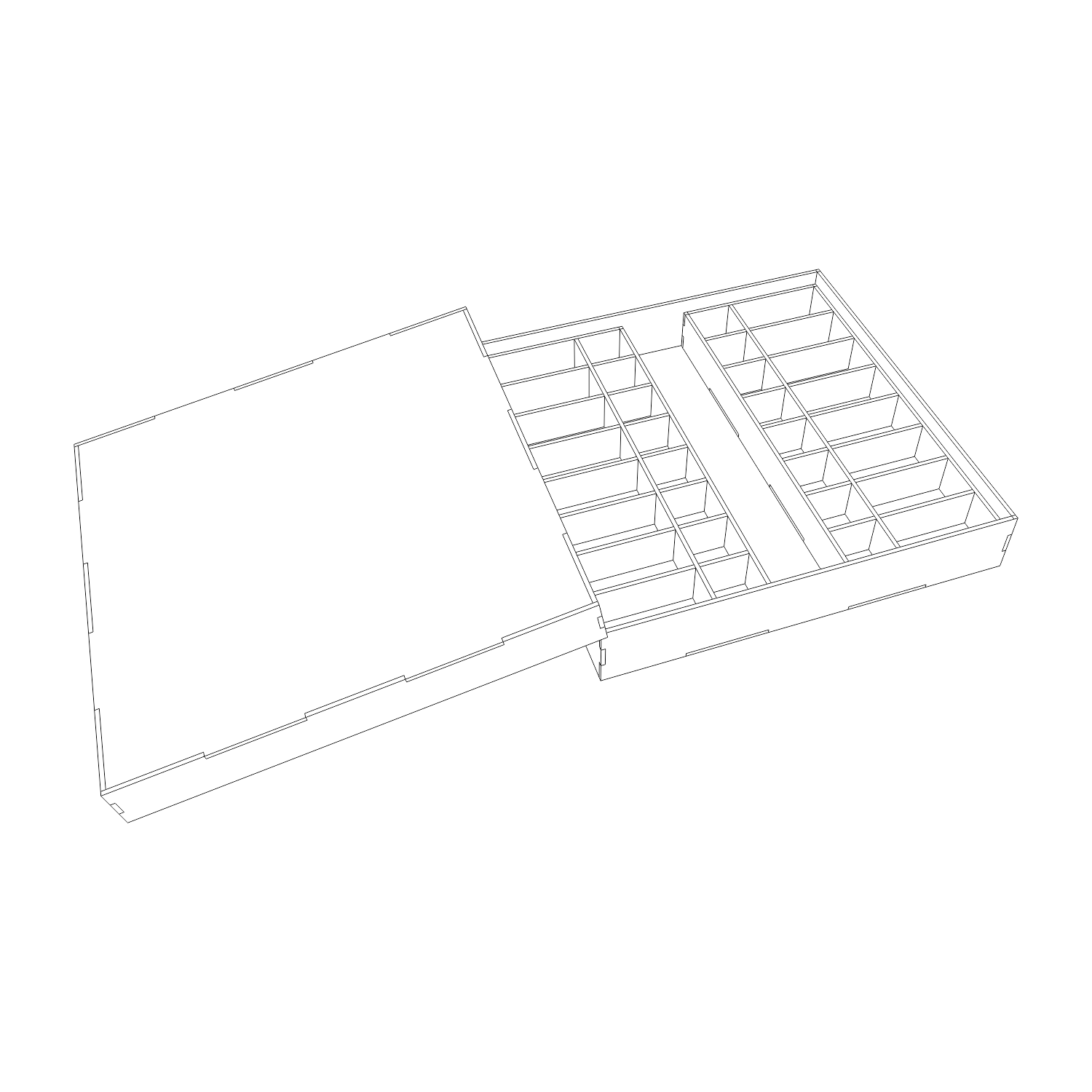 Vetor para CNC Laser - Caixa para Xadrez - em MDF 03mm - Imagem 4