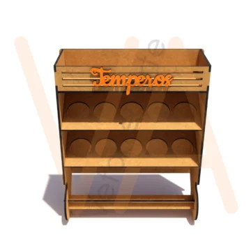 Vetor para CNC Laser - Porta Temperos e Rolo - em MDF 04mm - Imagem 2