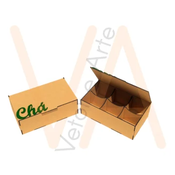 Vetor para CNC Laser - Caixa de Chá Simples - em MDF 03mm - Imagem 2
