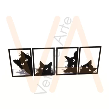 Vetor para CNC Laser - Gatitos - em MDF 03mm - Imagem 2