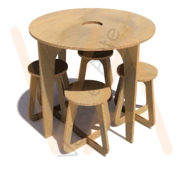 Vetor para CNC Router - Mesa e Banquinho Redondos