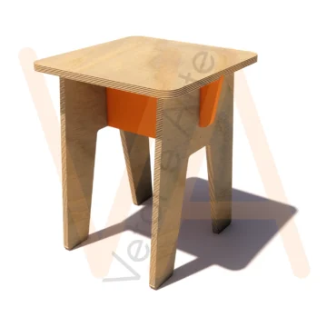 Vetor para Router CNC - Banco Quadrado Multiuso - em Compensado Naval 18mm - Imagem 2