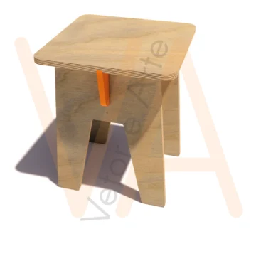Vetor para Router CNC - Banco Quadrado Multiuso - em Compensado Naval 18mm - Imagem 3