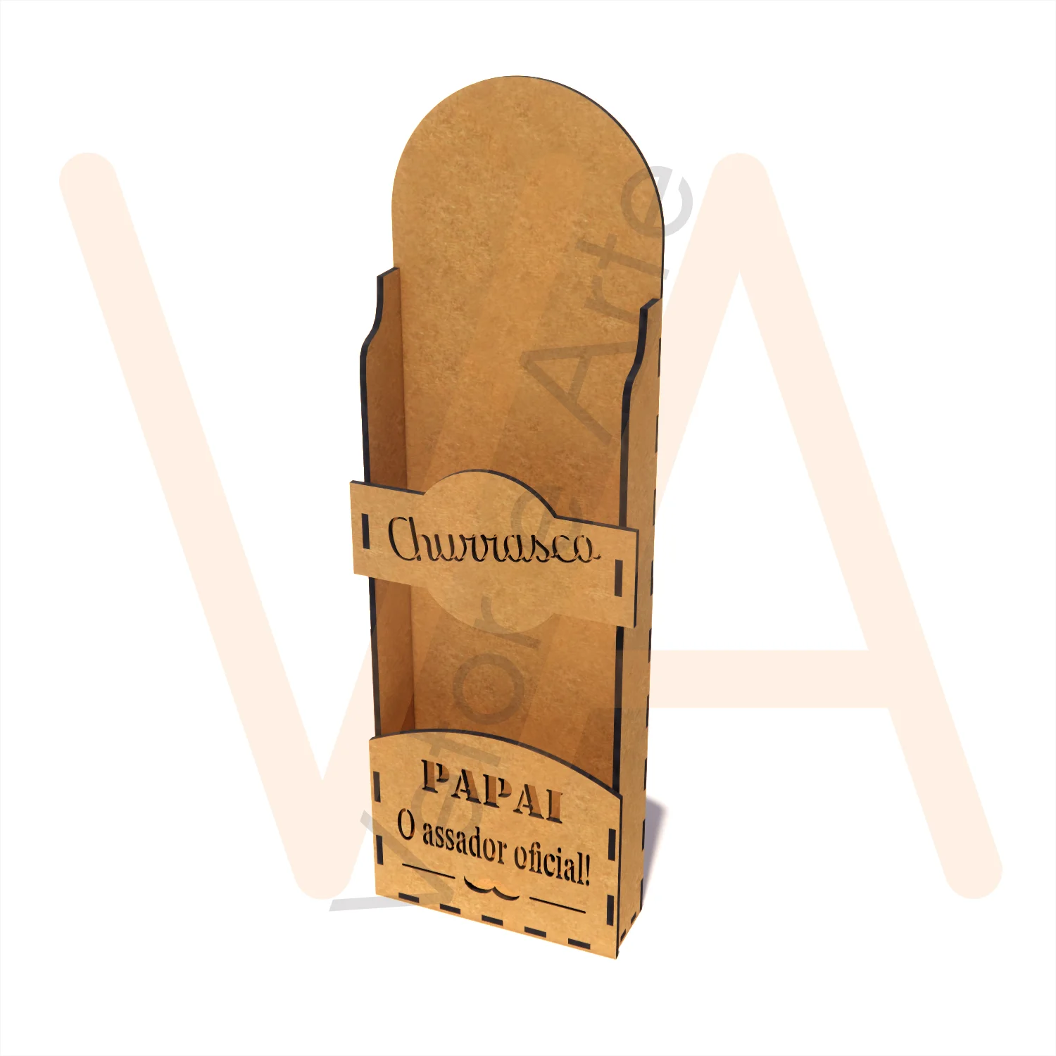 Vetor para CNC Laser - Porta Espetos do Papai - em MDF 06mm - Imagem 2
