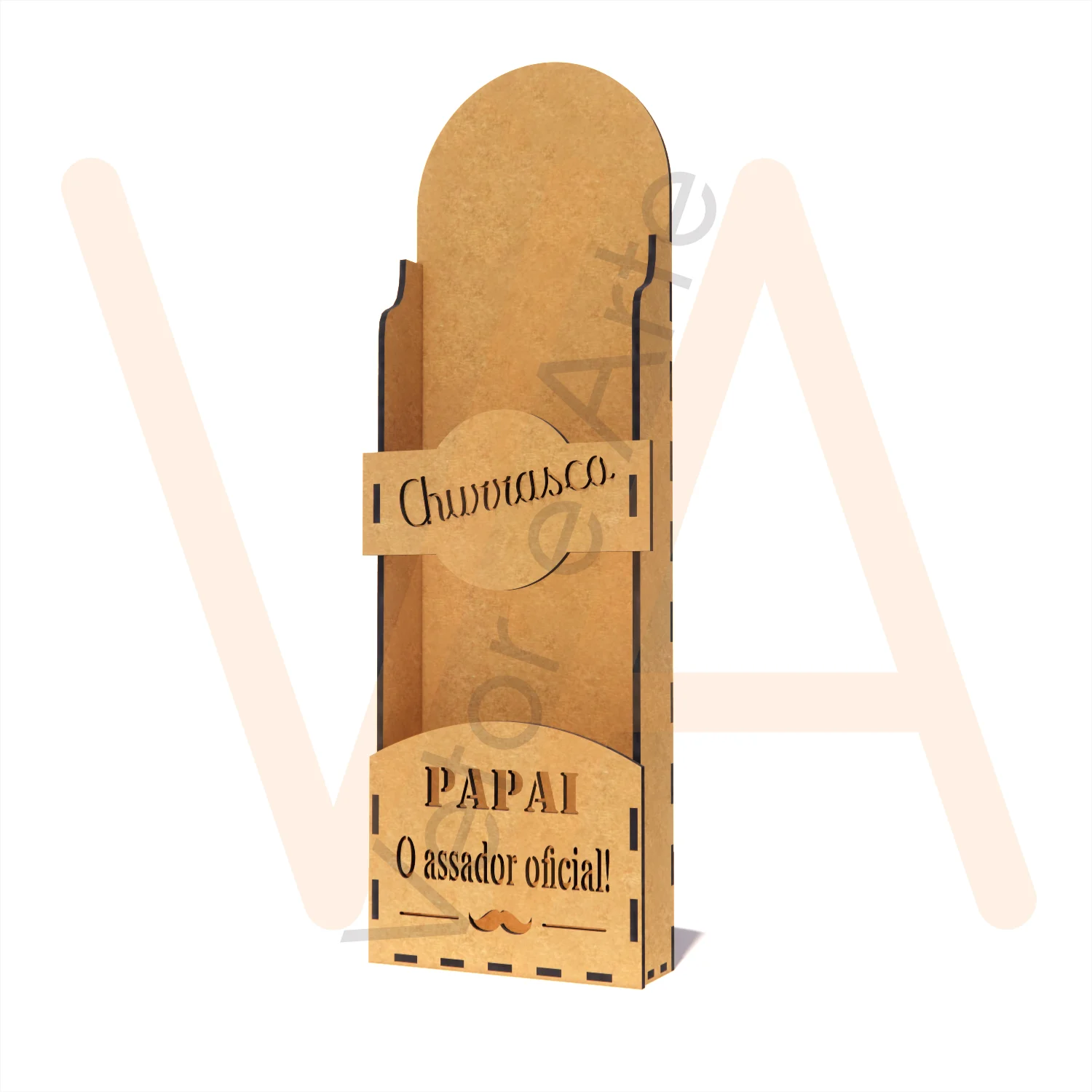 Vetor para CNC Laser - Porta Espetos do Papai - em MDF 06mm - Imagem 3