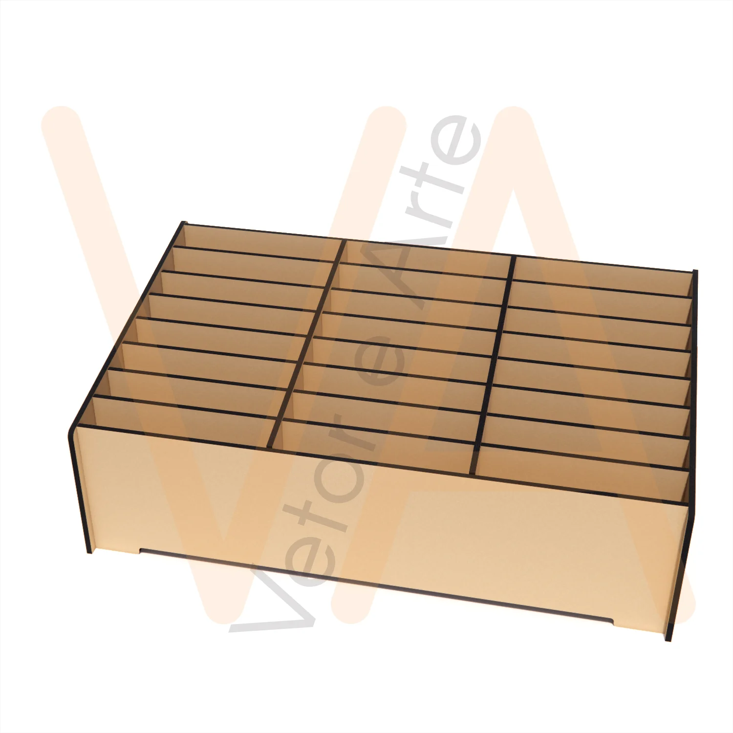 Vetor para CNC Laser - Organizador 24 Celulares - em MDF 03mm - Imagem 2