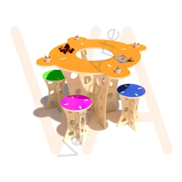 Vetor para Router CNC - Mesa Infantil - em Compensado Naval 18mm - Imagem 2