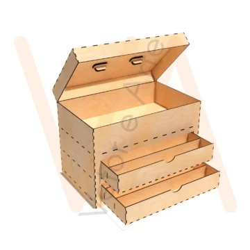 Vetor para CNC Laser - Porta Jóias Maleta - em MDF 03mm