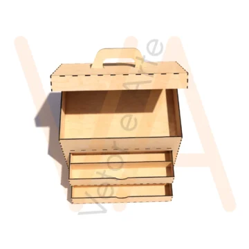 Vetor para CNC Laser - Porta Jóias Maleta - em MDF 03mm - Imagem 2