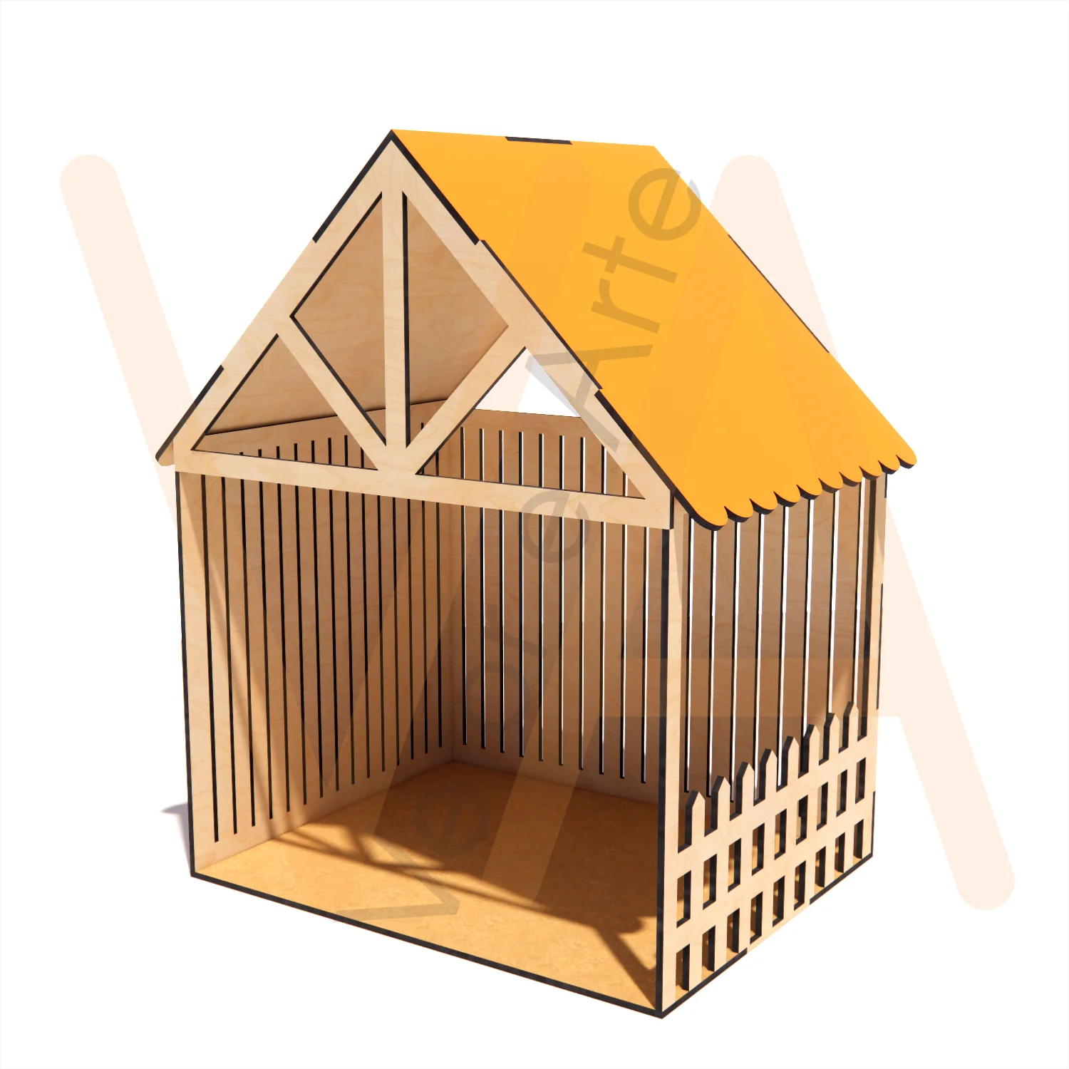 Vetor para CNC Laser - Presépio de Canto - em MDF 06mm - Imagem 3