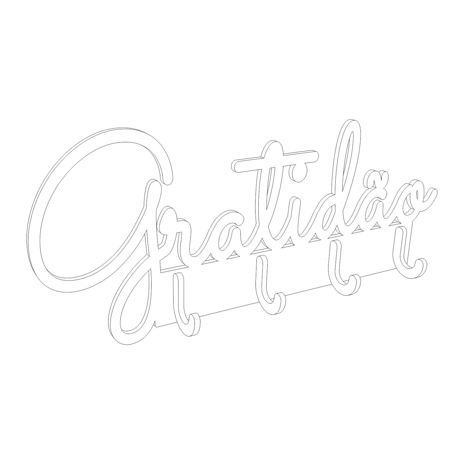 Vetor para CNC Laser - Porta Chaves Gratidão - em MDF 03mm - Imagem 4
