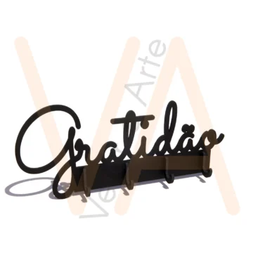 Vetor para CNC Laser - Porta Chaves Gratidão - em MDF 03mm