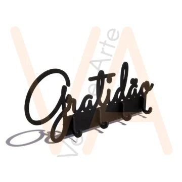 Vetor para CNC Laser - Porta Chaves Gratidão - em MDF 03mm - Imagem 2