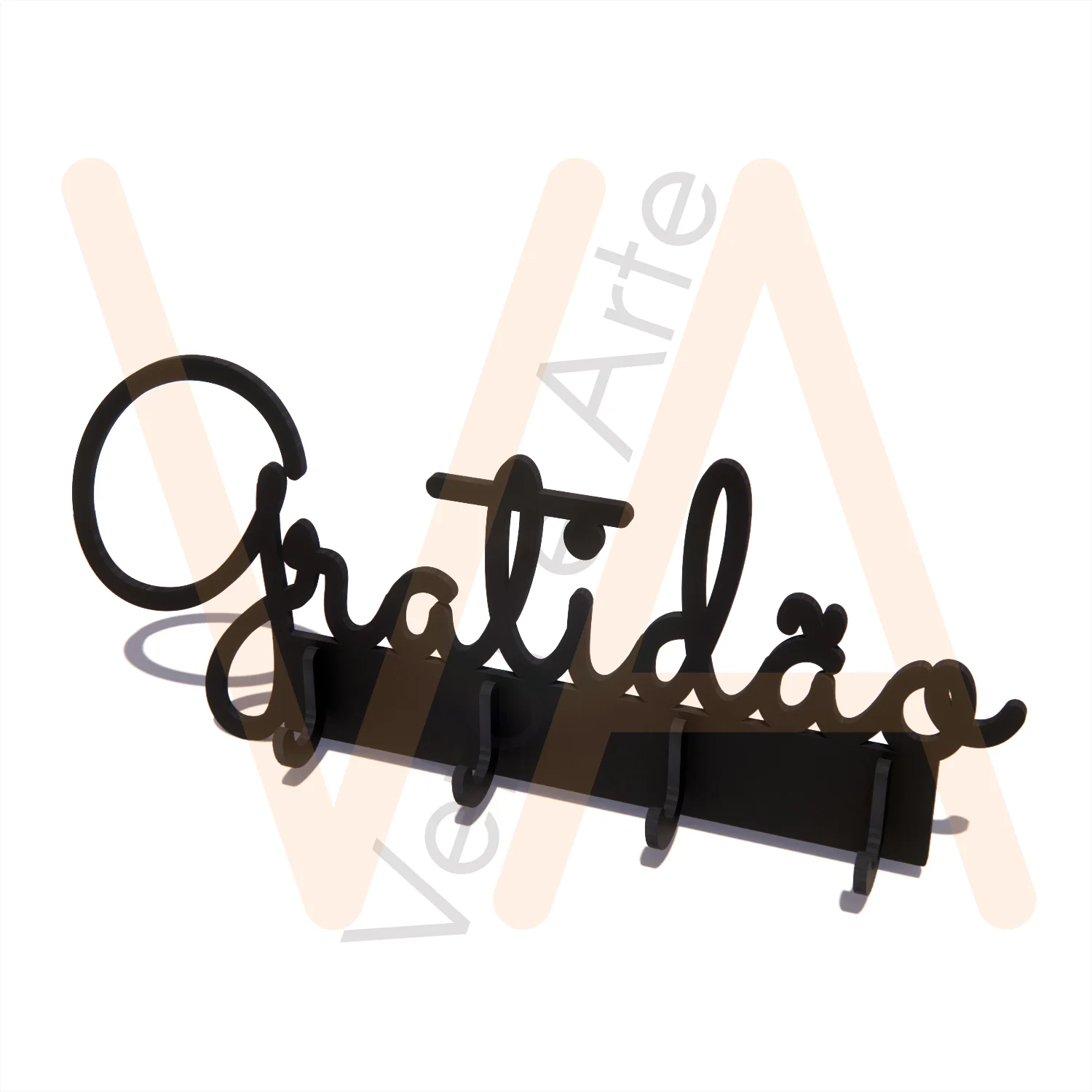 Vetor para CNC Laser - Porta Chaves Gratidão - em MDF 03mm - Imagem 3